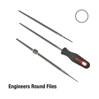 TOLEDO ROUND FILE 200mm BASTARD 7.5mm DIAMETER ENGINEERS WITH HANDLE