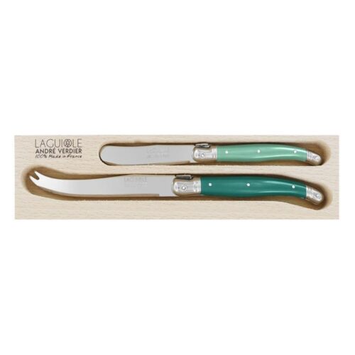 LAGUIOLE CHEESE SET 2piece FORREST SERIES (ANDRE VERDIER) contains BUTTER SPREADER, LARGE CHEESE KNIFE