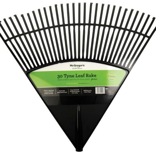 RAKE LEAF MCGREGORS 30T PLASTIC (STEEL HANDLE)