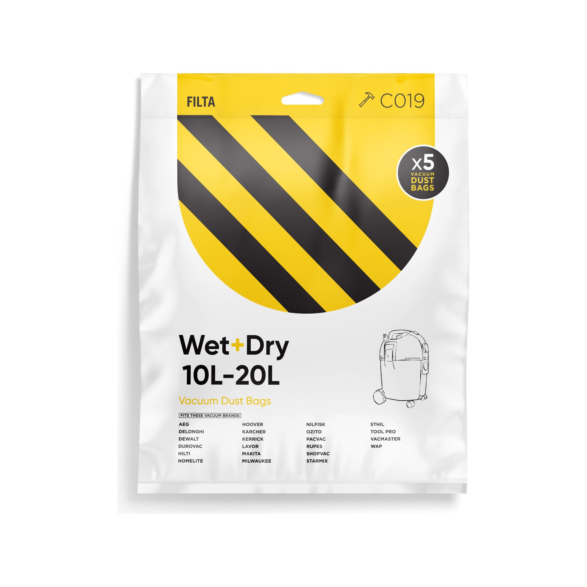 VACUUM CLEANER BAG NILFISK ALTO PKT/5 (C019)