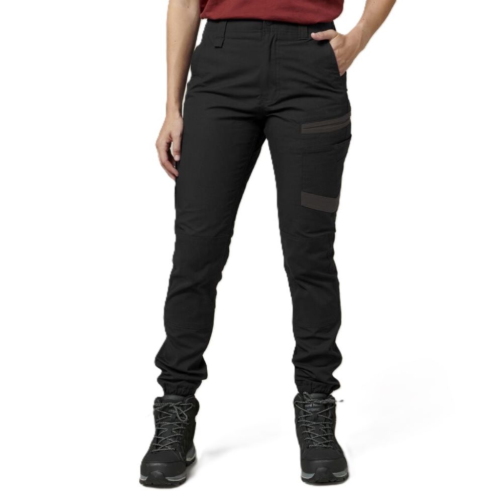 HARD YAKKA PANT RAPTOR WOMENS CUFF WORK SIZE 12 *BLACK*