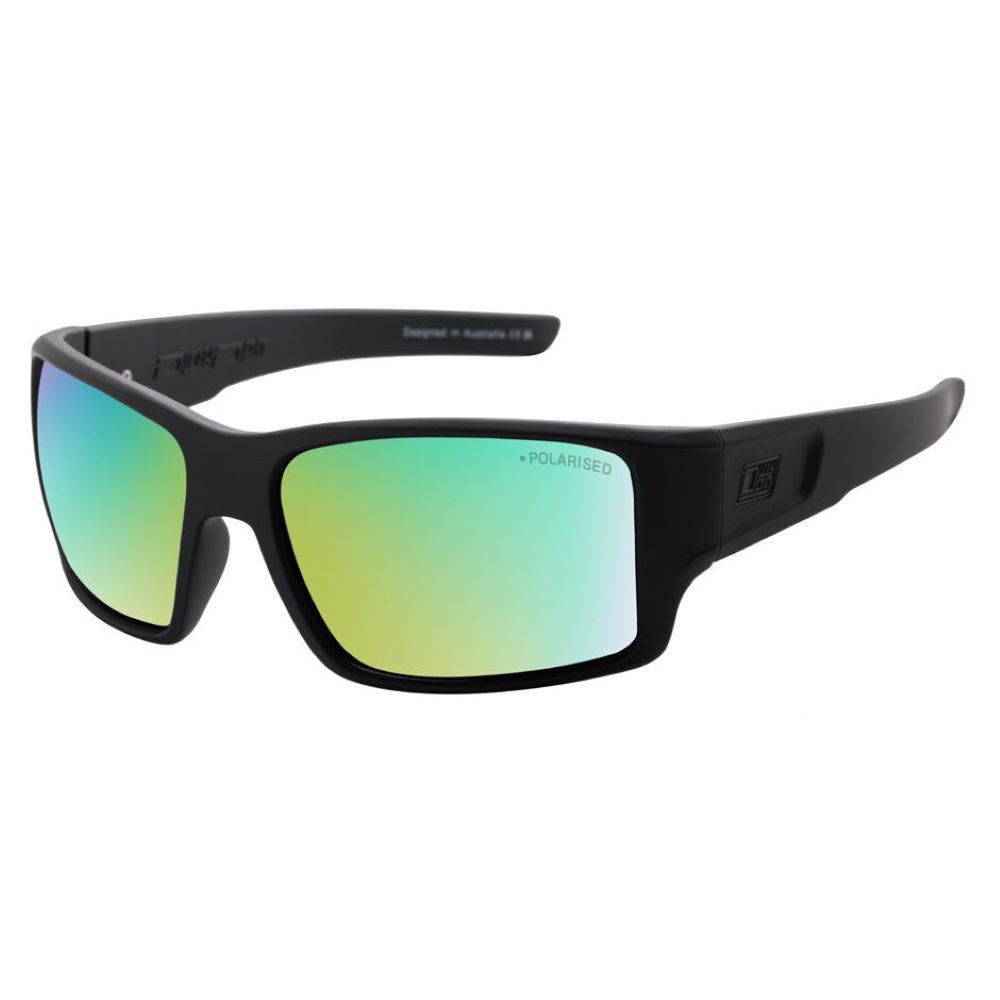 DIRTY DOG SUNGLASSES CHILL POLARISED BLACK/GREEN MIRROR