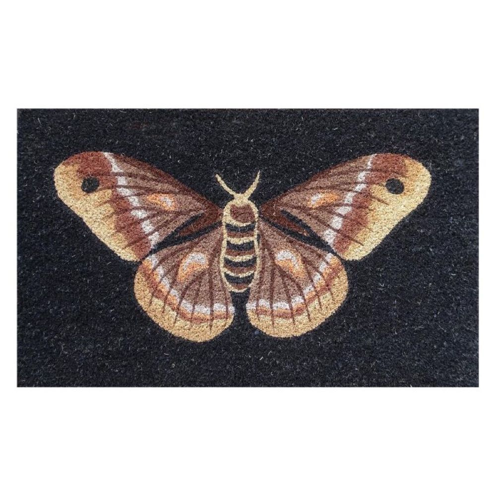 DOOR MAT COIR 750x450mm VINYL BACKING MOTH