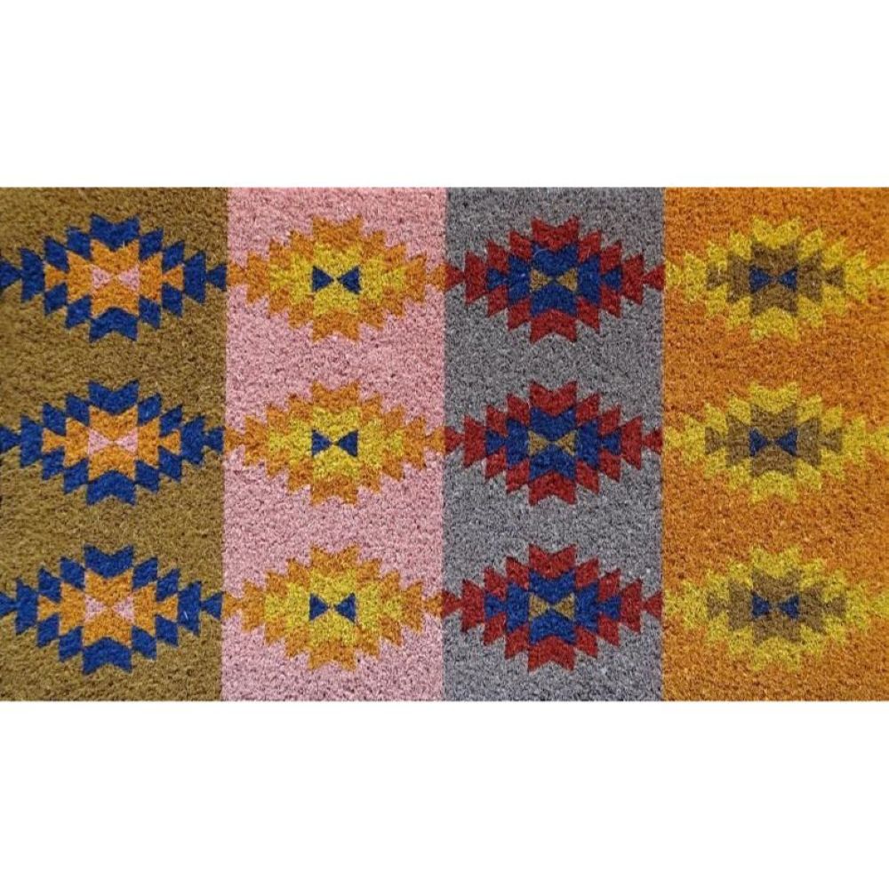 DOOR MAT COIR 750x450mm VINYL BACKING MOROCCAN