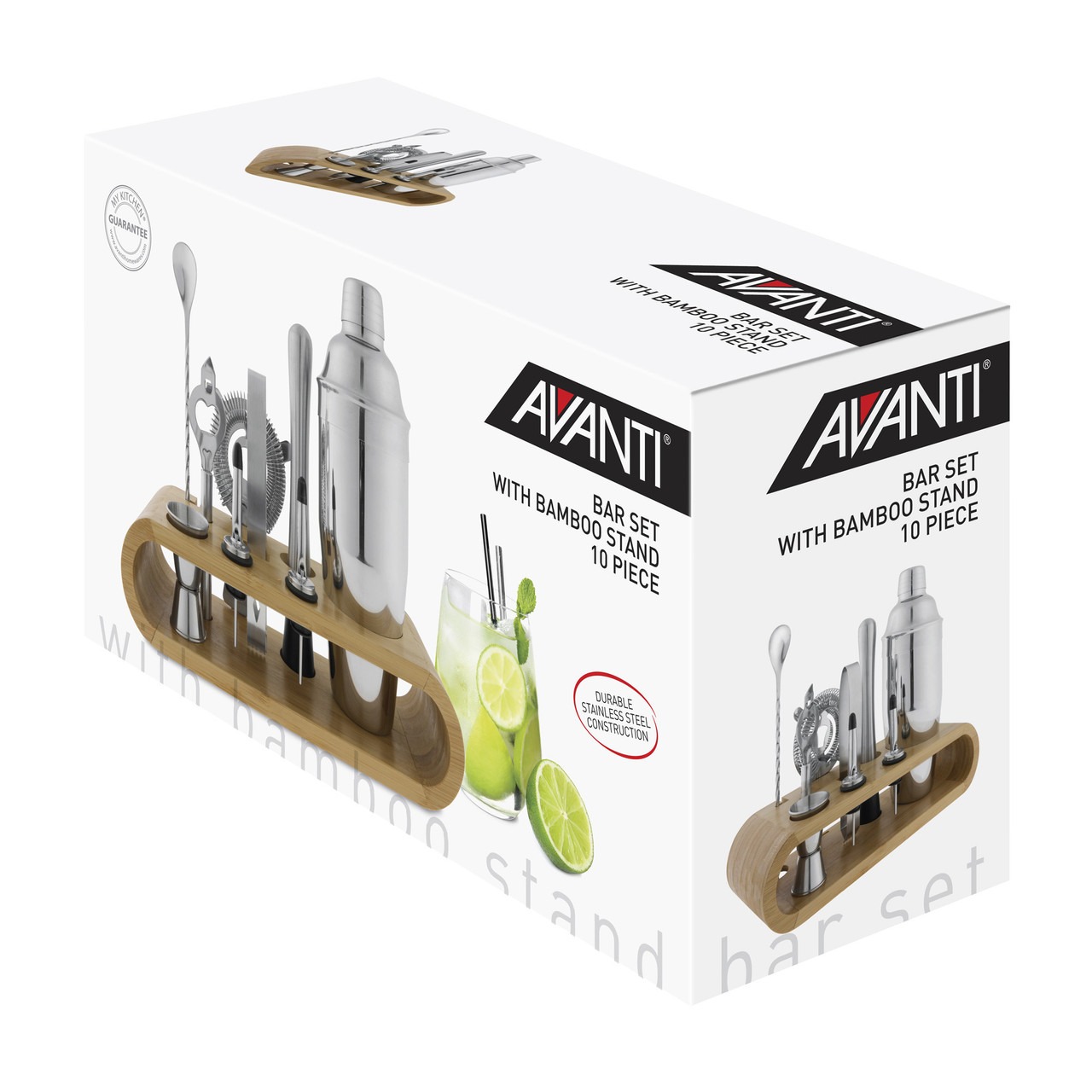 BAR SET AVANTI WITH BAMBOO STAND 10pce - Image 4