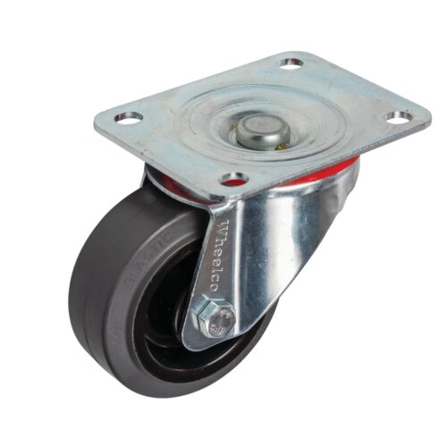 CASTOR 80mm RUBBER SWIVEL PLATE/MT 100kg