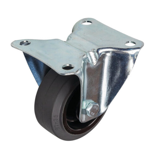 CASTOR 80mm RUBBER FIXED PLATE/MT 100kg
