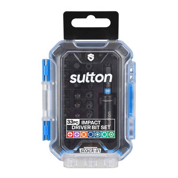 SCREWDRIVER BIT SET SUTTON SUPATORQ 33PCE STACK IN 
25mm BITS WITH MAG HOLDER