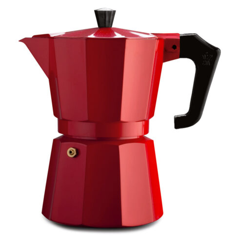 ESPRESSO COFFEE MAKER PEZZETTI 1CUP ALUMINIUM RED