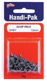 GIMP PIN 13mm GREY 30g PKT (HANDYPAK)
