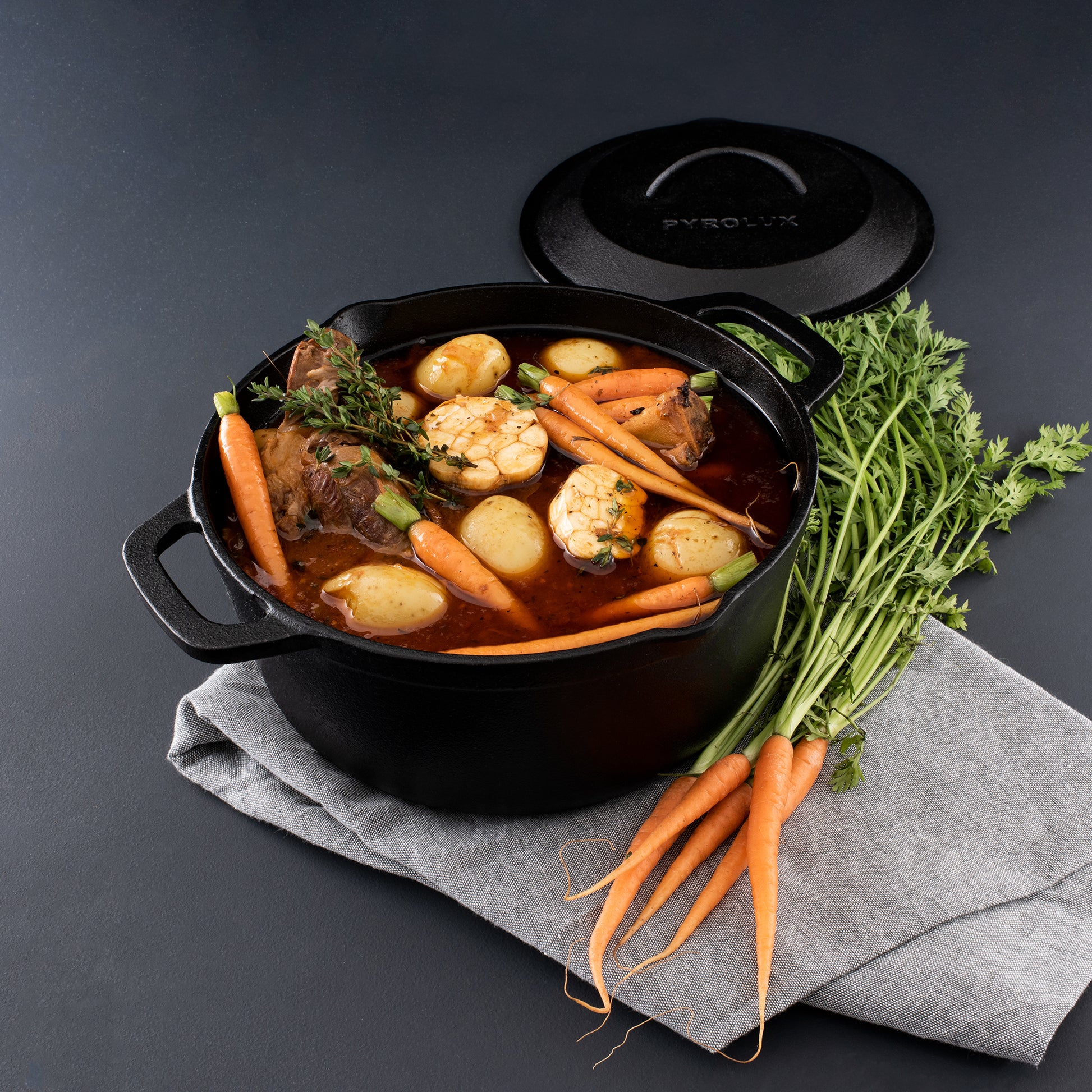 CASSEROLE CAST IRON PYROLUX 26cm 4.7ltr ROUND - Image 2