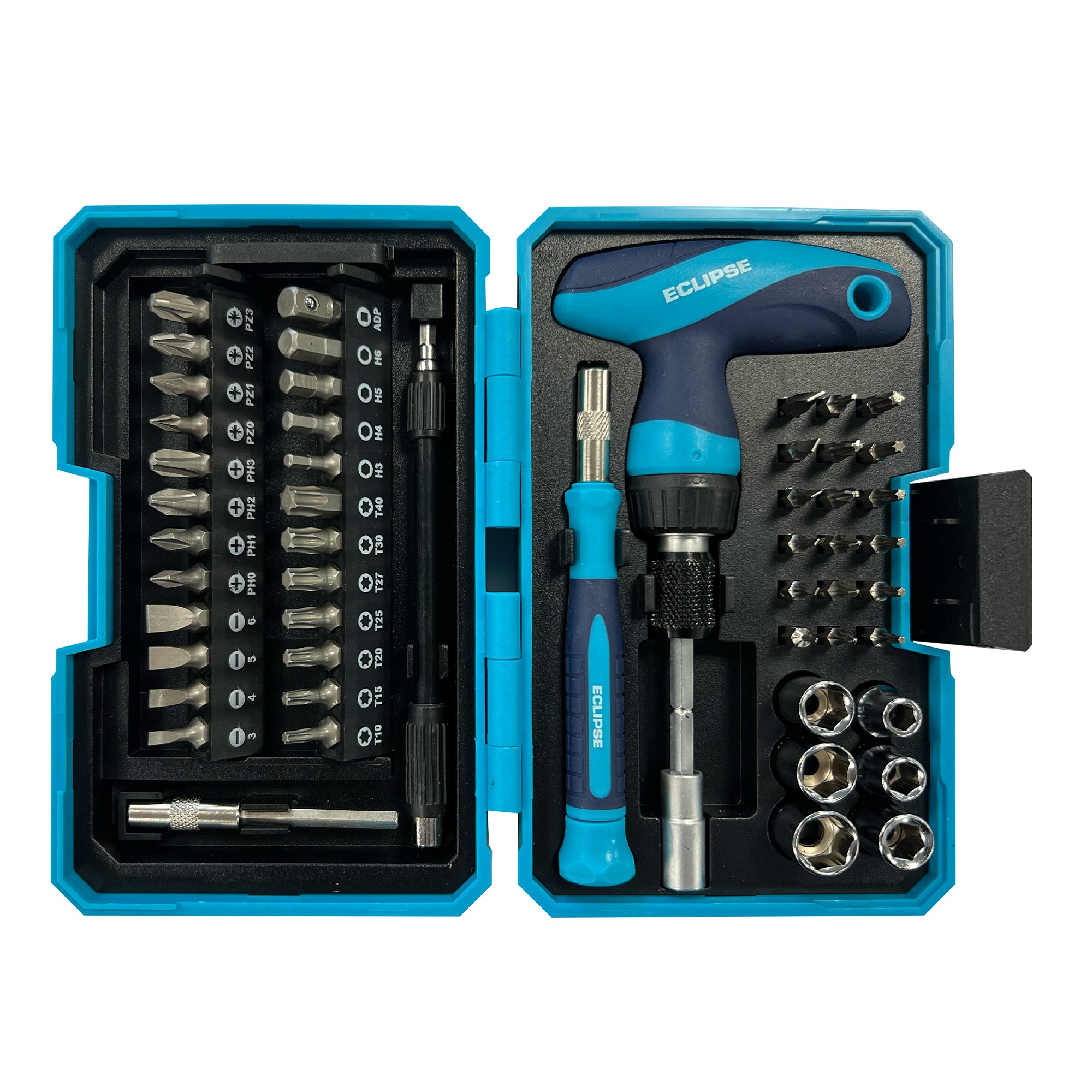 SCREWDRIVER & MINI SOCKET SET ECLIPSE 53pce