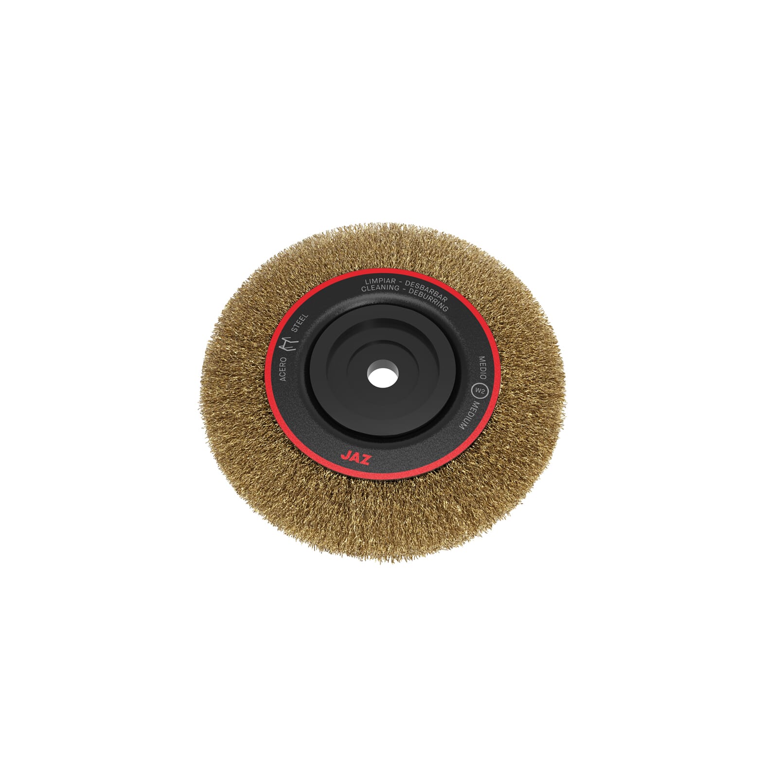 WIRE WHEEL JAZ 250x28mm 0.3mm CRIMPED WIRE MULTIBORE
