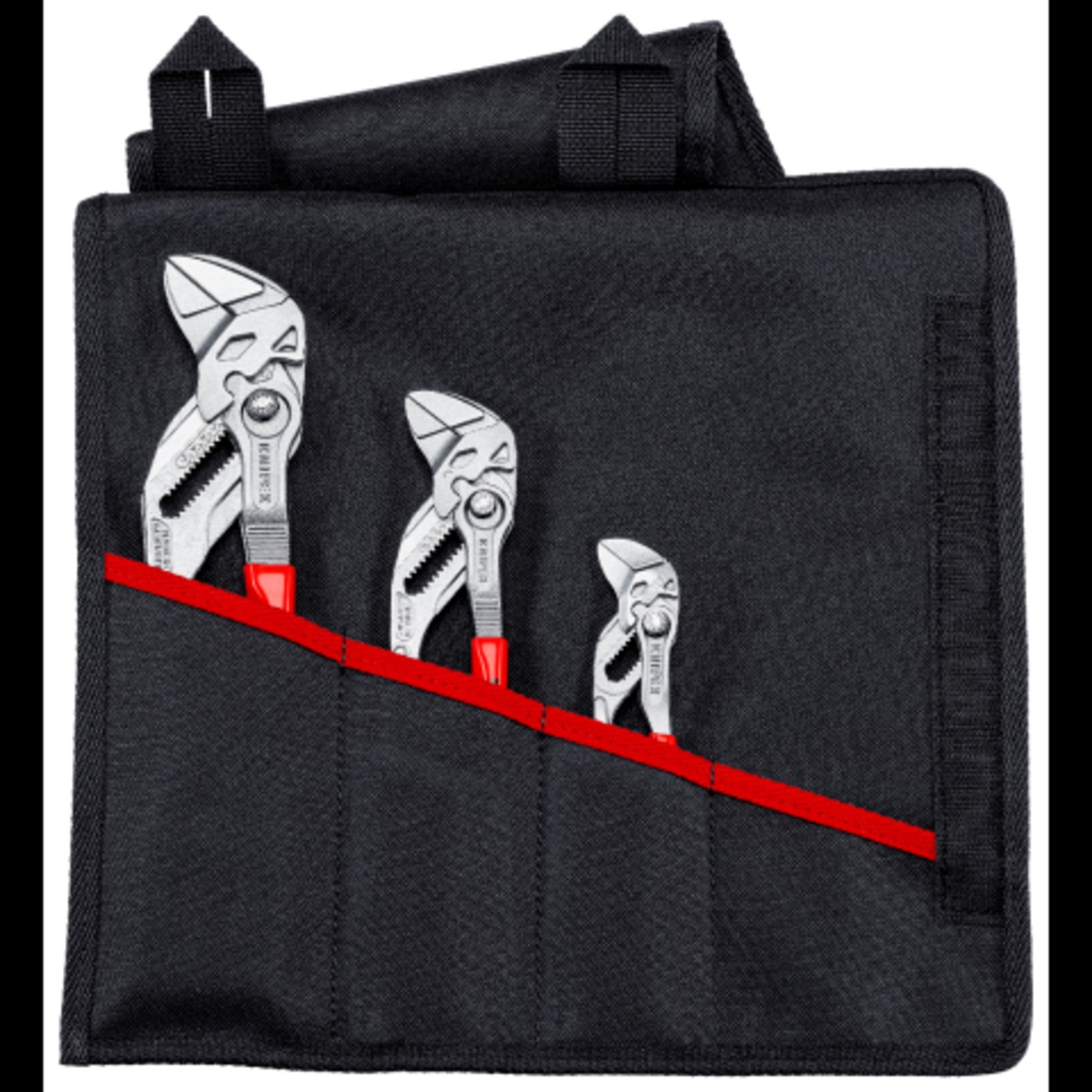 PLIER WRENCH SET KNIPEX 125/180/250mm W/TOOL ROLL 3pce