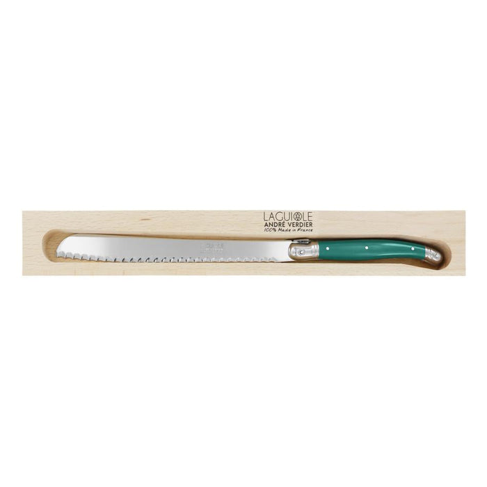 LAGUIOLE BREAD KNIFE 29cm FORREST GREEN (ANDRE VERDIER)