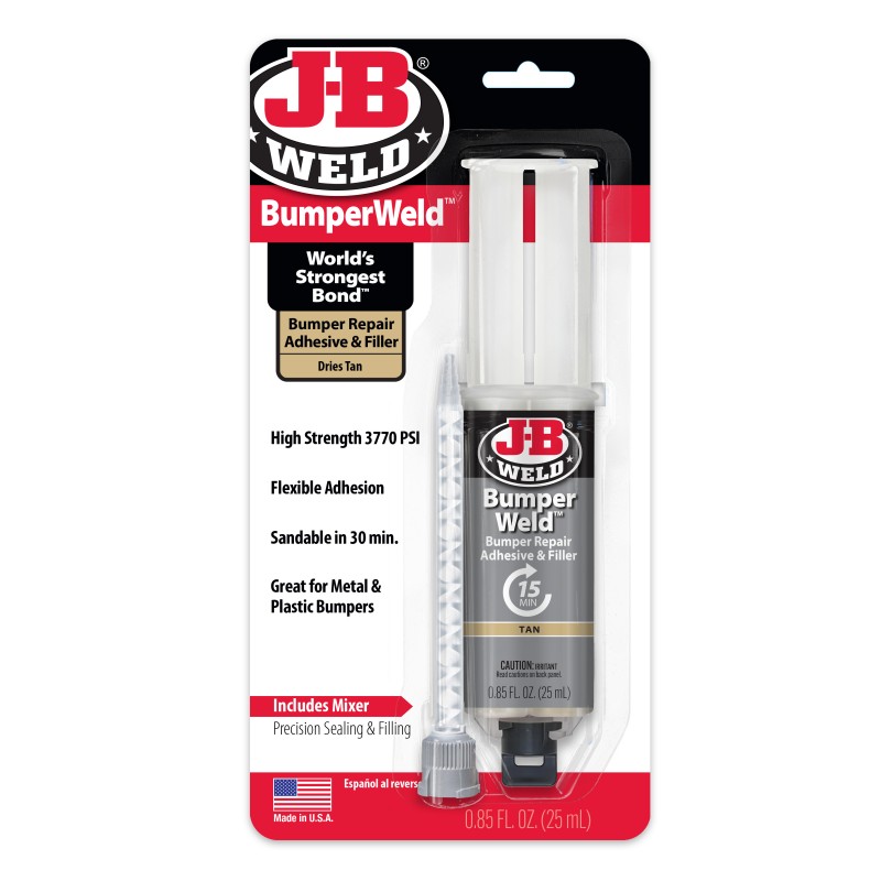 JB WELD BUMPER WELD ADHESIVE & FILLER SYRINGE 25ml 15minute TAN