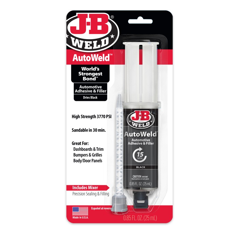 JB WELD AUTOWELD ADHESIVE & FILLER SYRINGE 25ml 6minute BLACK