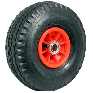 WHEEL 410/350x4 PLASTIC HUB 3/4 BEARING DIAMOND TREAD 100kg