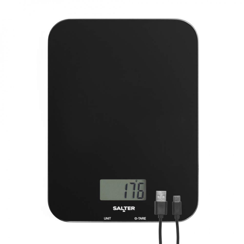 SCALE KITCHEN SALTER ELECTRONIC BLACK *RECHARGEABLE*