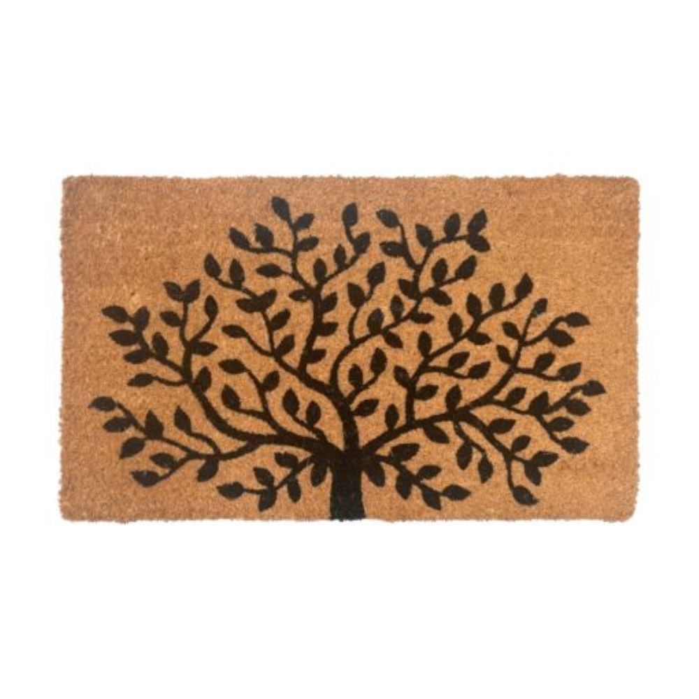 DOOR MAT COIR 750x450mm VINYL BACKING TREE OF LIFE