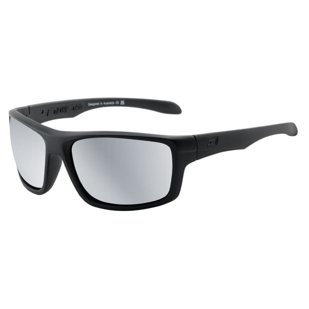 SUNGLASSES DIRTY DOG POLARISED AXLE BLACK-GREY/ SILVER MIRROR