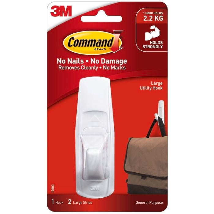 3M COMMAND 17003 LARGE UTILITY HOOK CD/1 WHITE