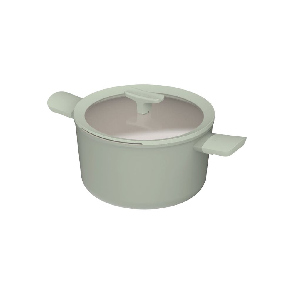 STOCKPOT BERGHOFF NON-STICK RECYCLED ALUM SAGE 11.5x24cm 4.4ltr W/LID