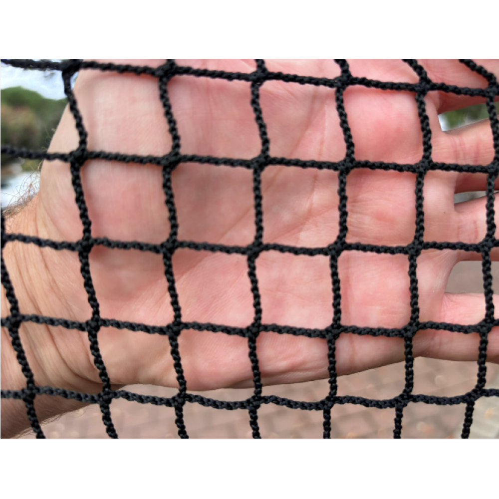ULTRAPRO HIGH IMPACT SPORT & GOLF NETTING 25mm KNITTED 5m WIDE BLACK * PER METRE * UV TREATED