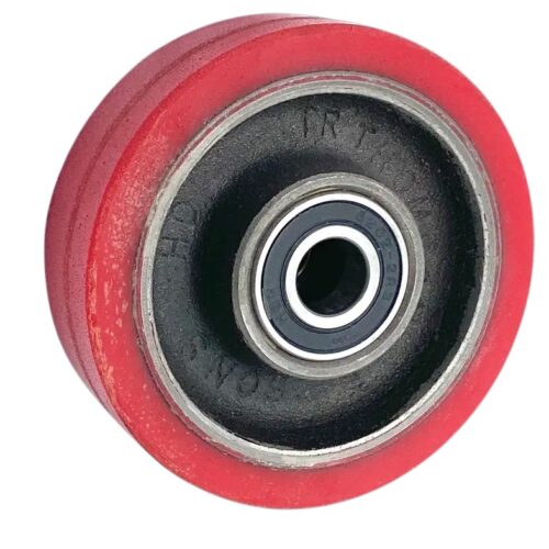 WHEEL REXTHANE/CAST 100x32mm 15mm BORE W/BEARINGS