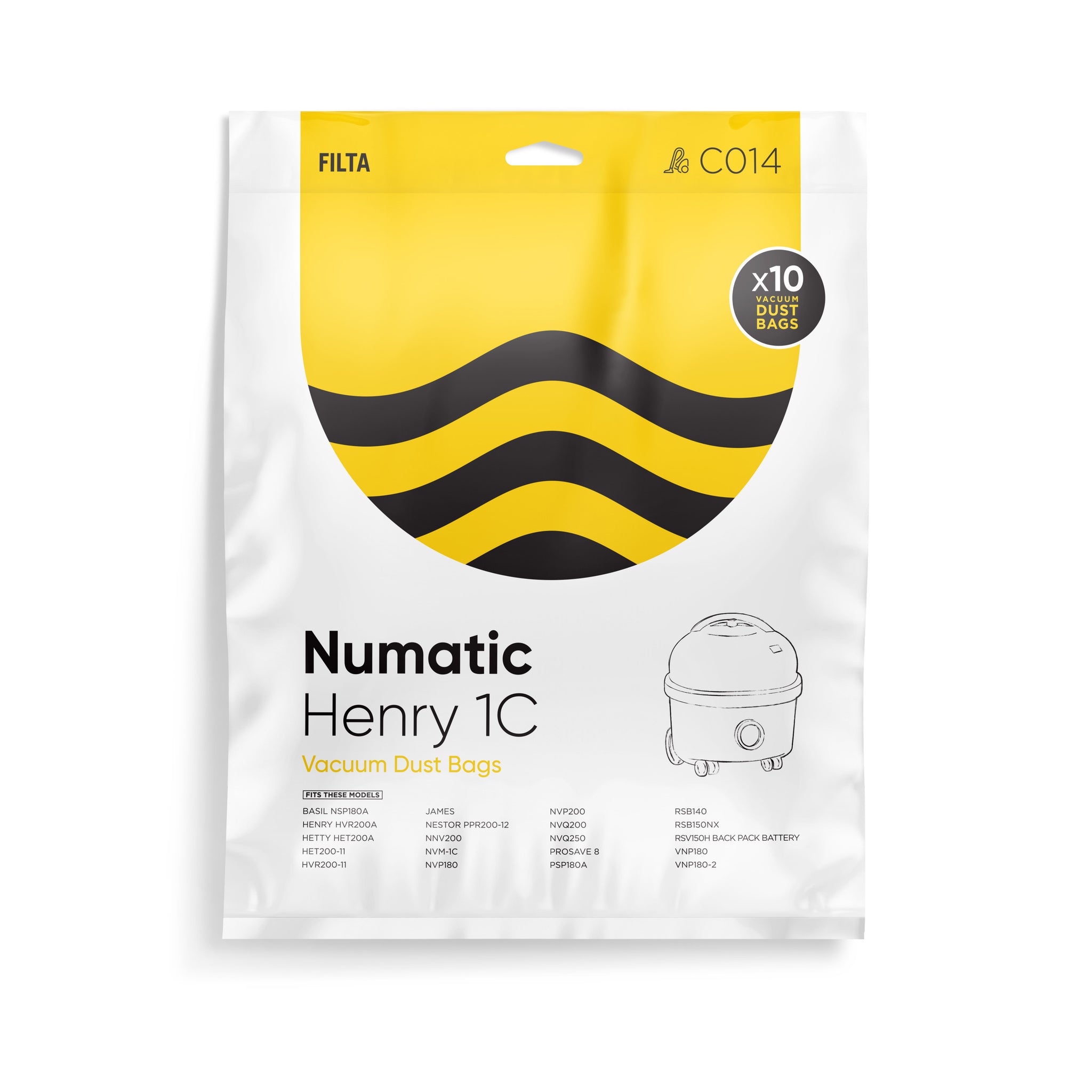 VACUUM CLEANER BAG NUMATIC PKT/10 (C014)