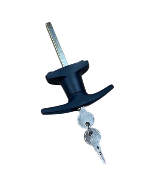 TEE HANDLE CAB LOCK HELLER REAR FIX BLACK FRP (YA4 KEYWAY)