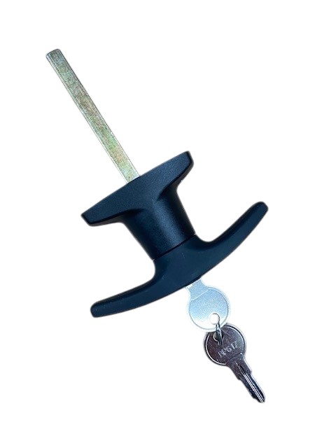 TEE HANDLE CAB LOCK HELLER FRONT FIX BLACK FRP (YA4 KEYWAY)