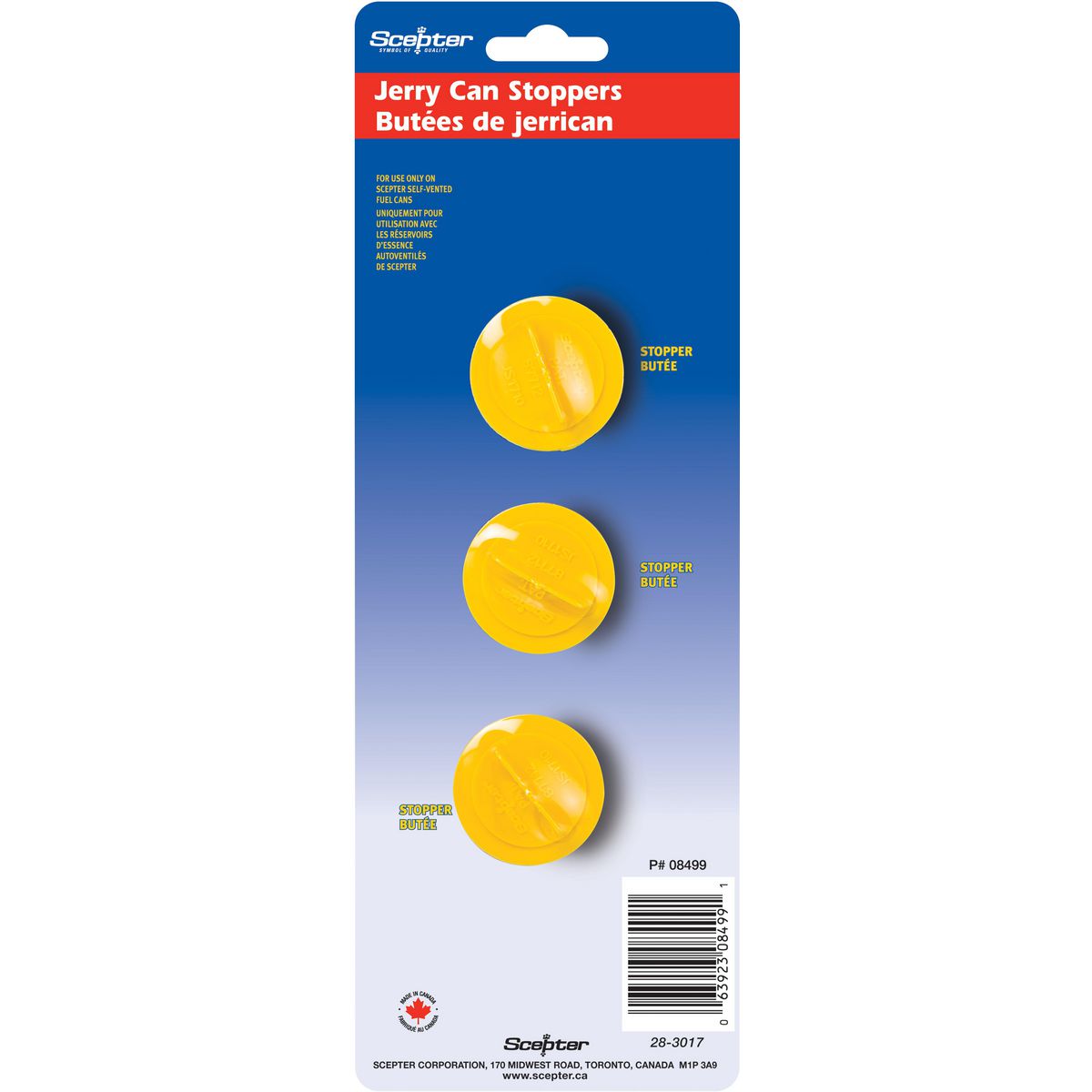 SCEPTER FUEL CAN VENT CAP PKT/3