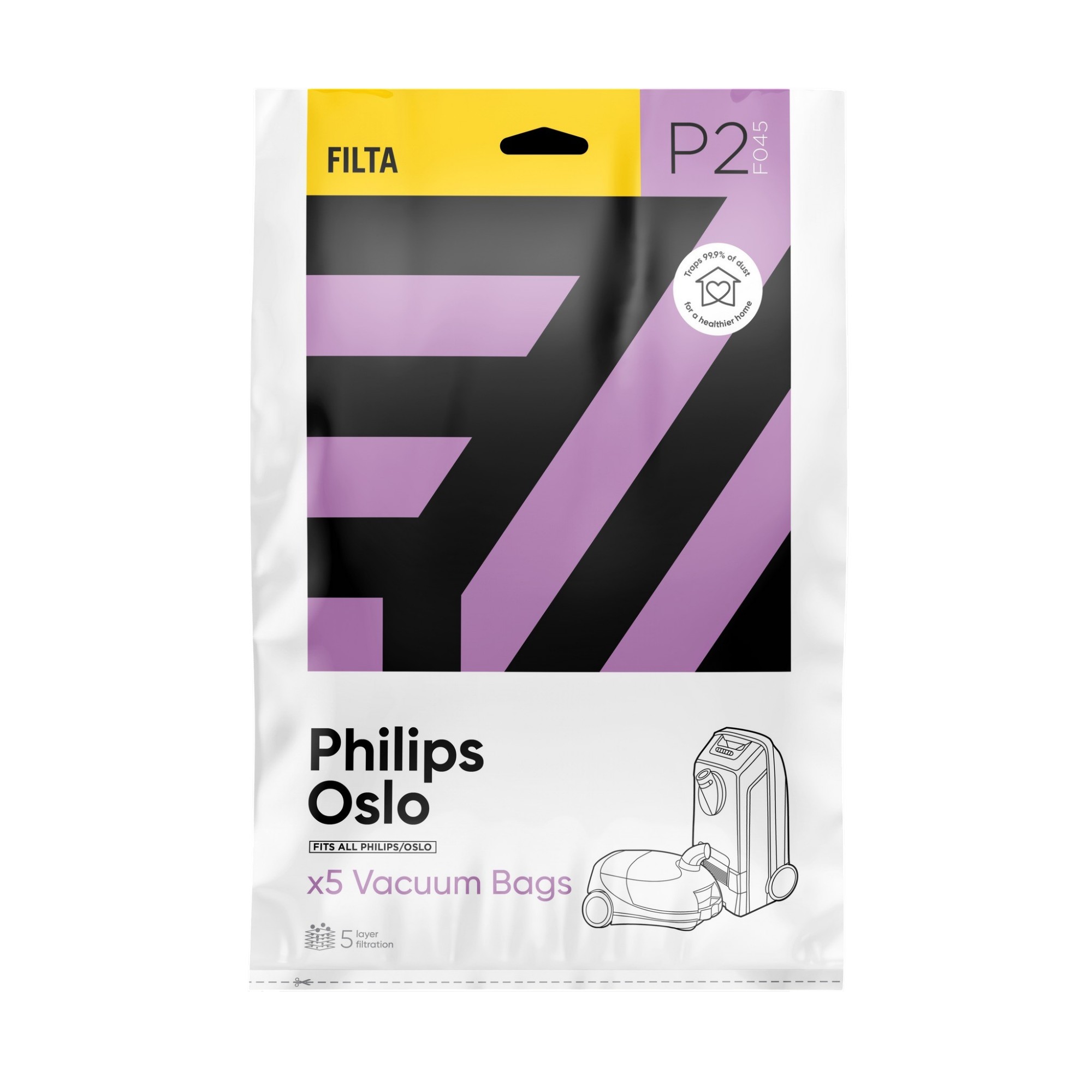 VACUUM CLEANER BAG PHILLIPS OSLO PKT/5 ( F045 )