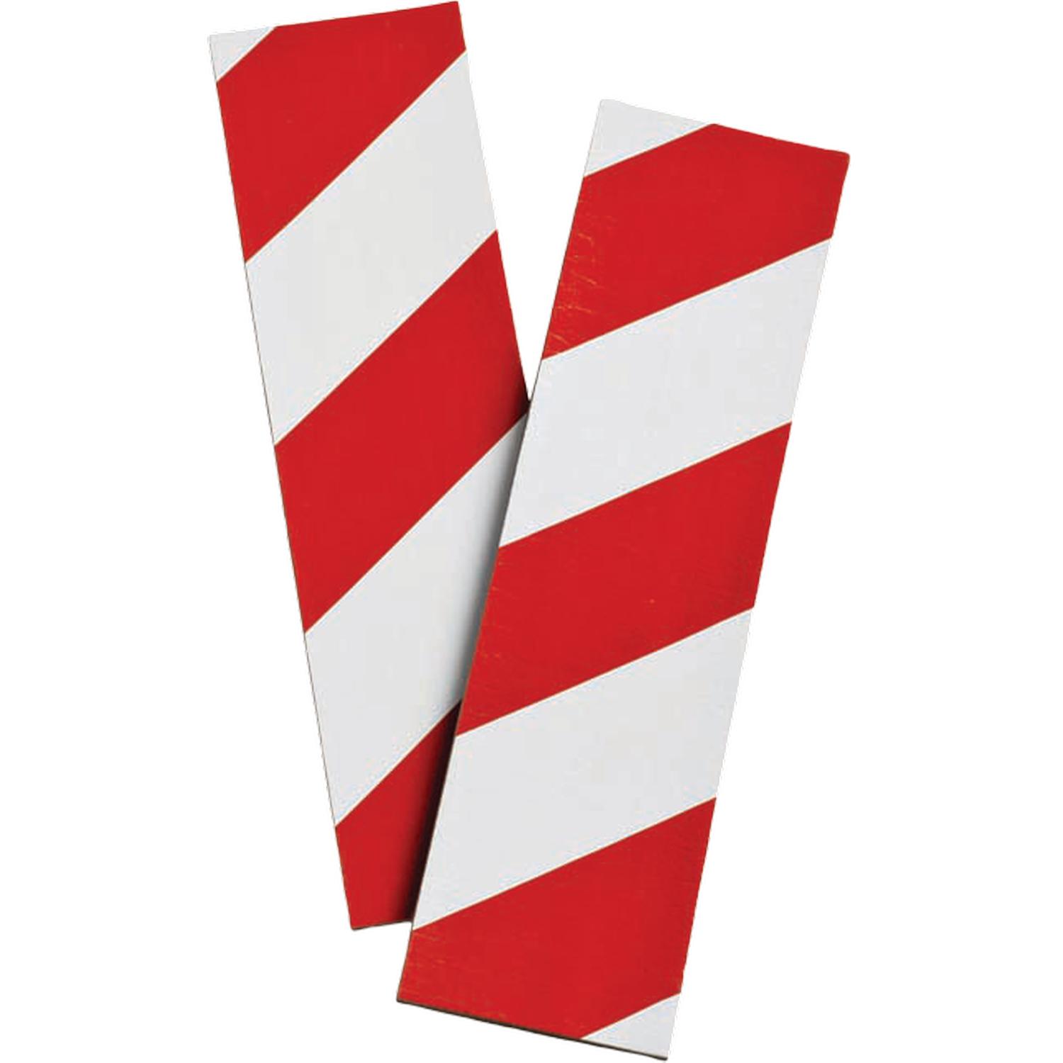 FLAT BUMP STRIP 140x495x10mm RED/WHITE CD/2 S/ADHE