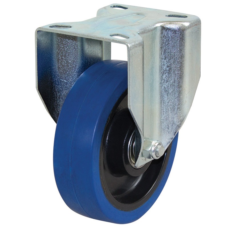 CASTOR 125mm R5043 RUBBER FIXED PL/MOUNT 200kg
