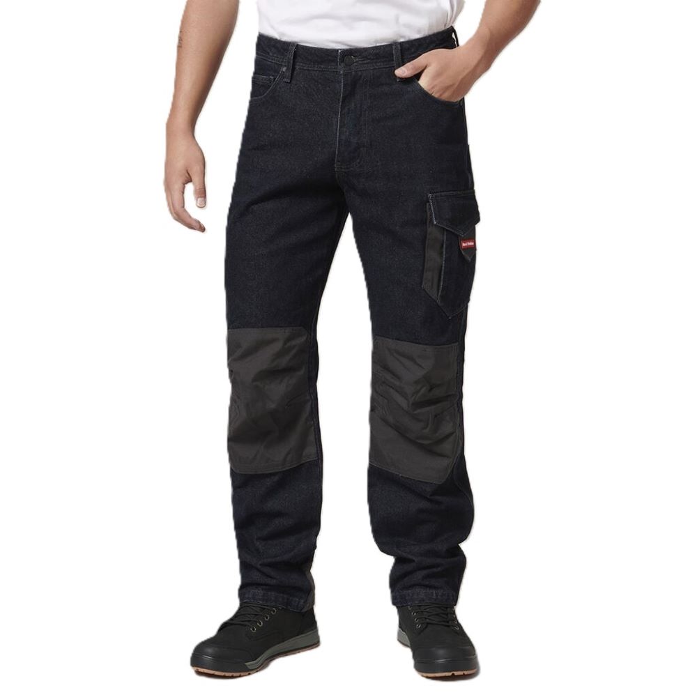 HARD YAKKA CARGO JEANS LEGENDS 92R *BLUE/BLACK*