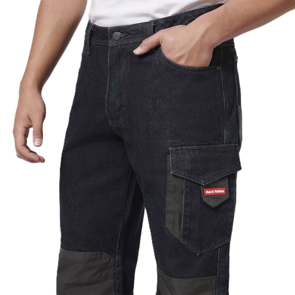 HARD YAKKA CARGO JEANS LEGENDS 92R *BLUE/BLACK* - Image 5