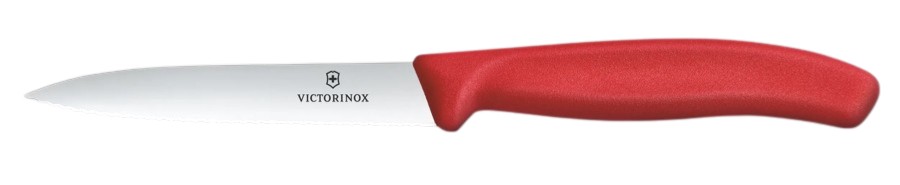KNIFE VICTORINOX PARING POINTED WAVY 10cm RED