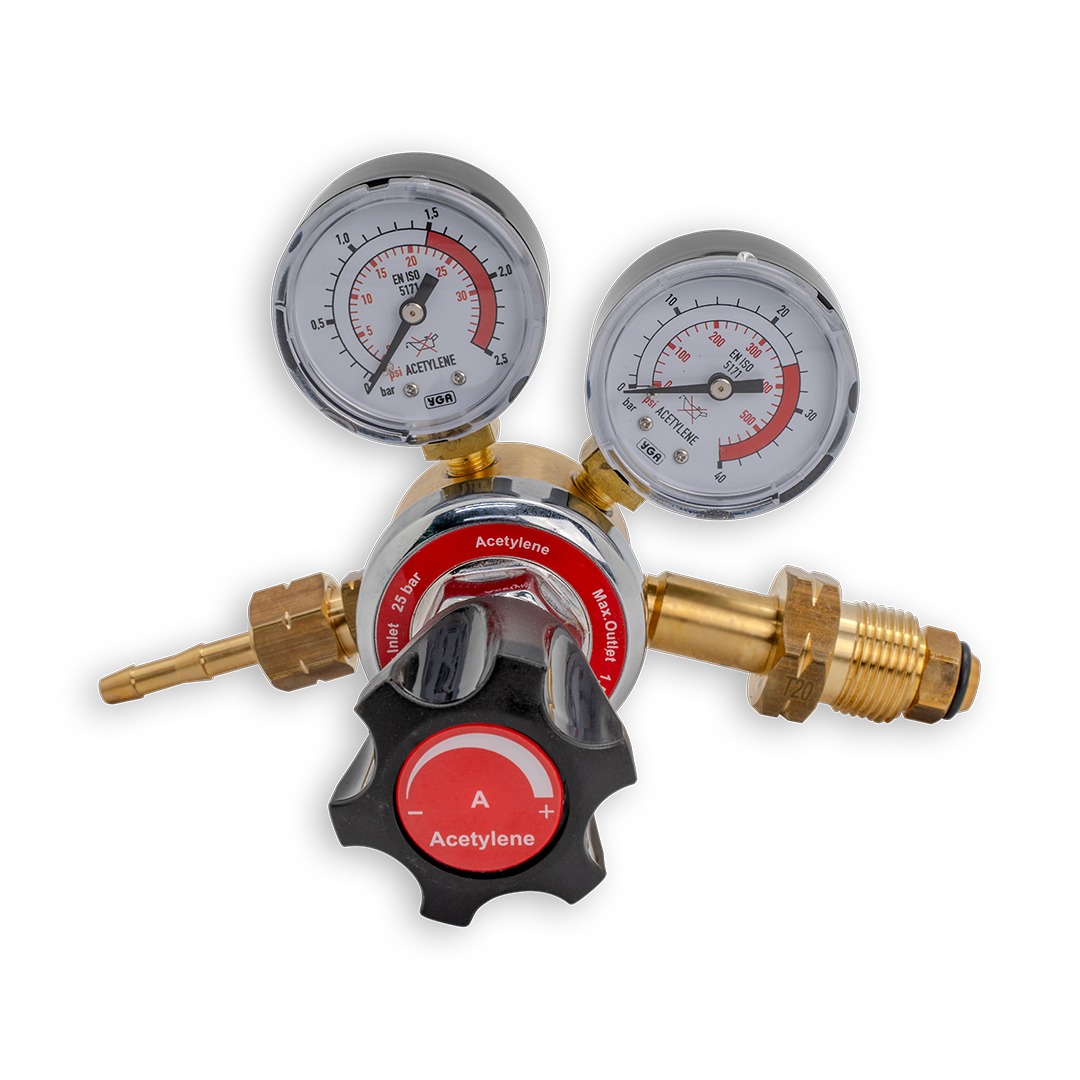 ACETYLENE REGULATOR STRATA GR105AC TWIN GAUGE
