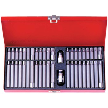 SCREWDRIVER BIT SET KING TONY 10mm HEX/SPLINE 44pce