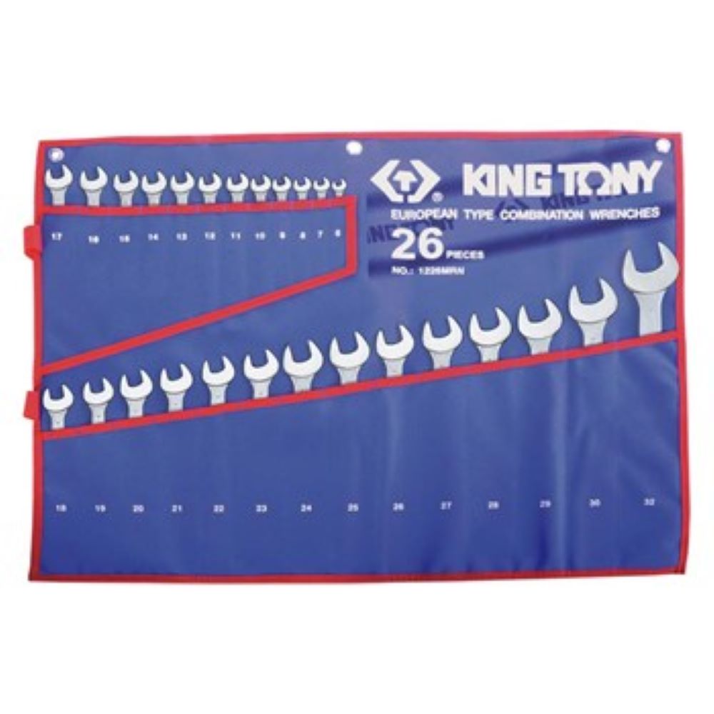 SPANNER SET KING TONY R/O 6-32mm 26pce