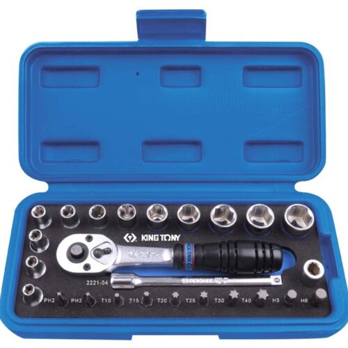 SOCKET/ SCREW DRIVER BIT SET KING TONY 1/4DR 25pce