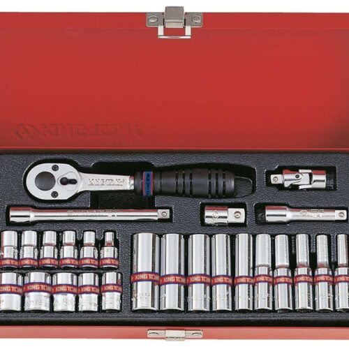 SOCKET SET KING TONY 1/4DR 4-13mm STD/DEEP 6-POINT 26pce