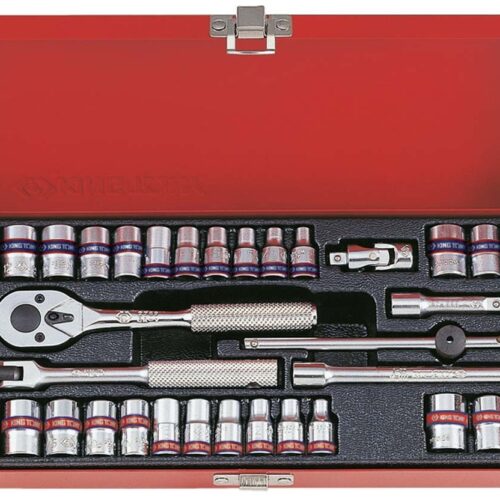 SOCKET SET KING TONY 1/4DR MET/IMP 6/12-POINT 30pce