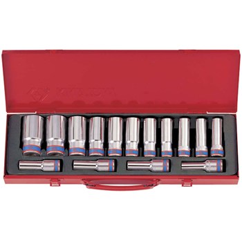 DEEP SOCKET SET KING TONY 1/2DR 10-32mm 12-POINT 15pce