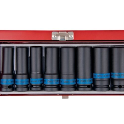 DEEP IMPACT SOCKET SET KING TONY 1/2DR 12-24mm 6-POINT 8pce