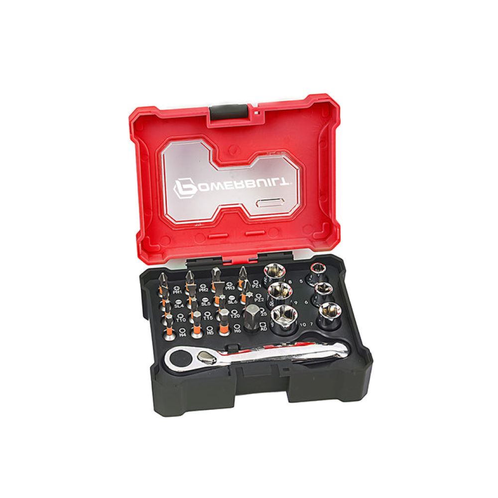 POWERBUILT SOCKET & BIT SET 1/4DR 23PCE METRIC